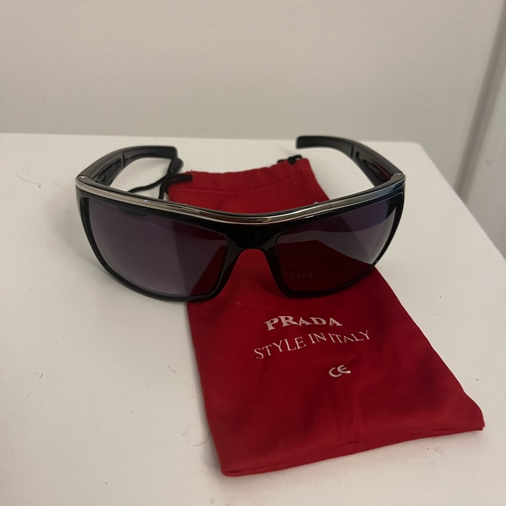 Prada Black and Silver Sunglasses